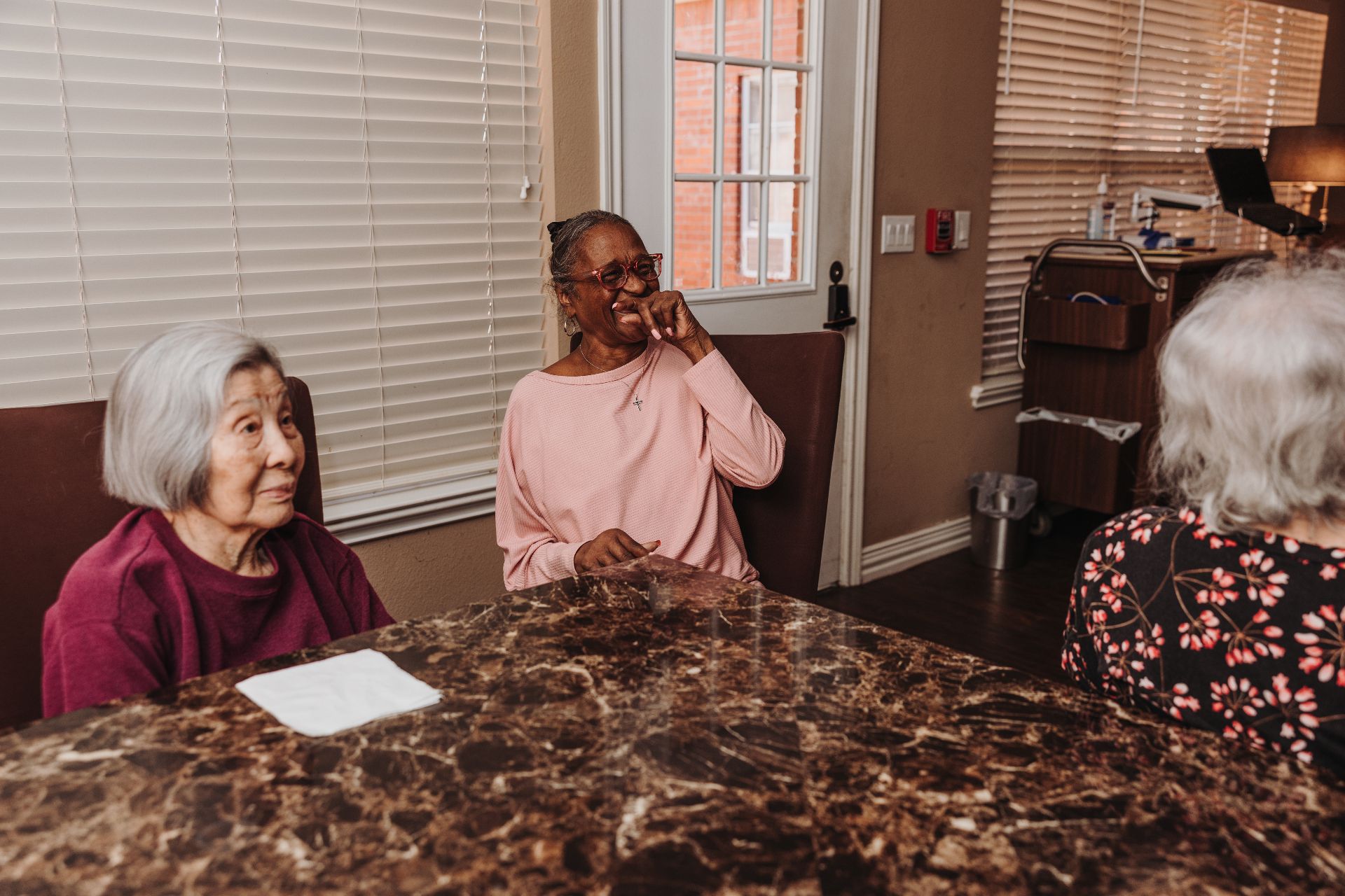 Residents at the dining table